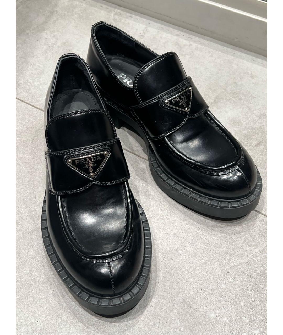PRADA Черные кожаные лоферы, фото 2