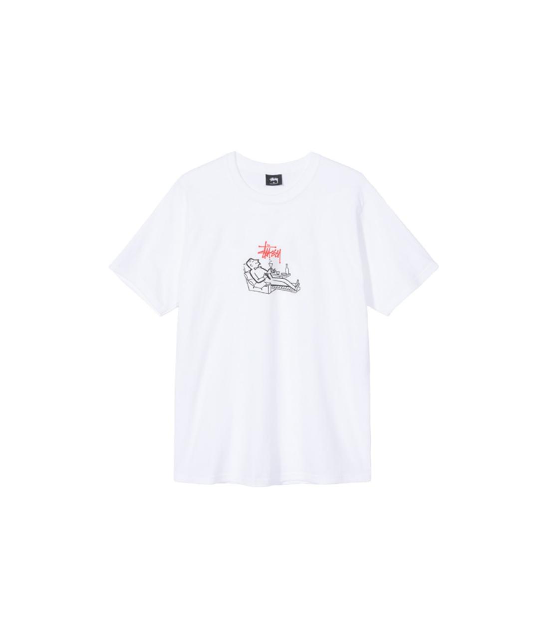 STUSSY Белая хлопковая футболка, фото 1