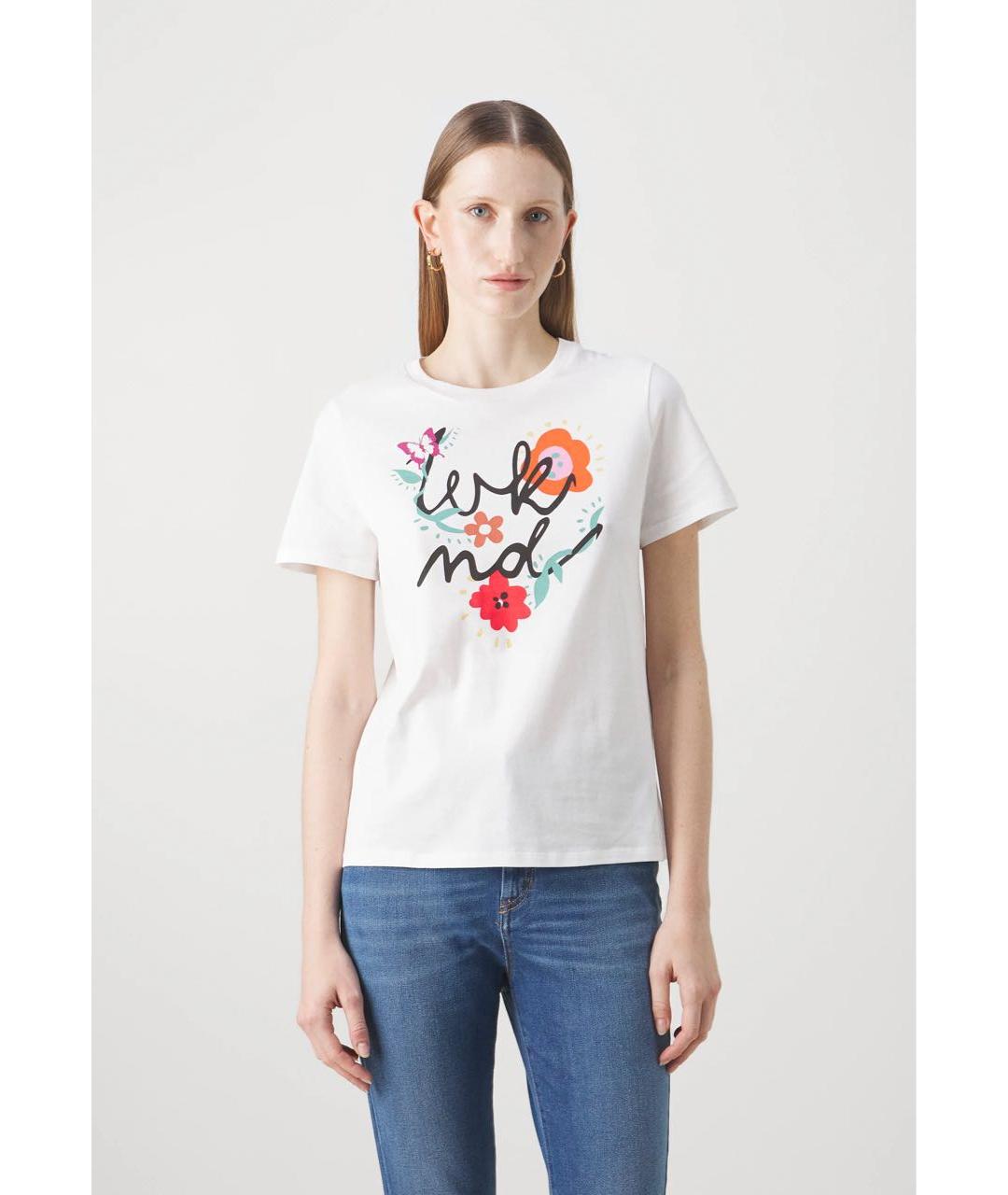 WEEKEND MAX MARA Белая хлопковая футболка, фото 4