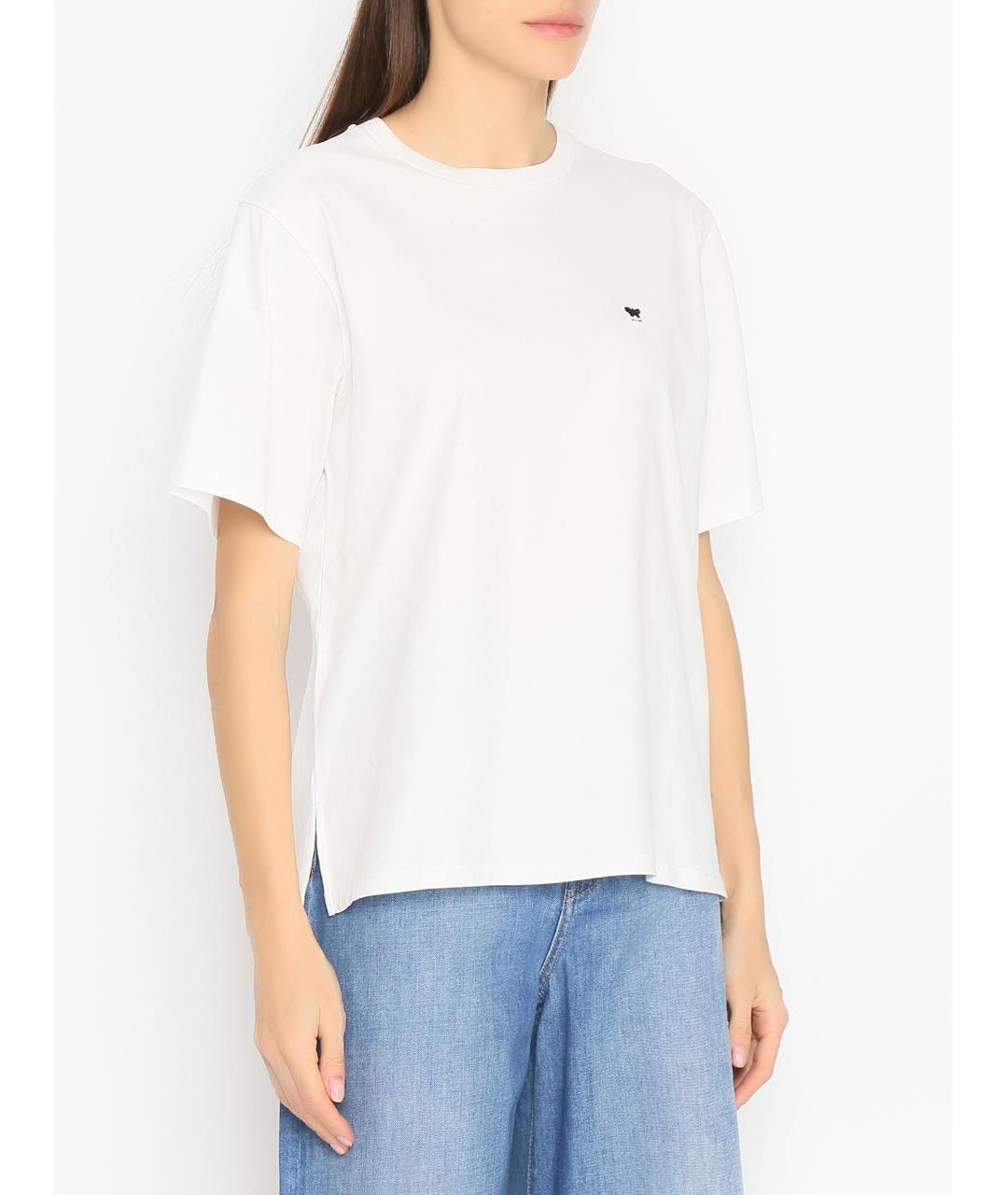 WEEKEND MAX MARA Белая хлопковая футболка, фото 7