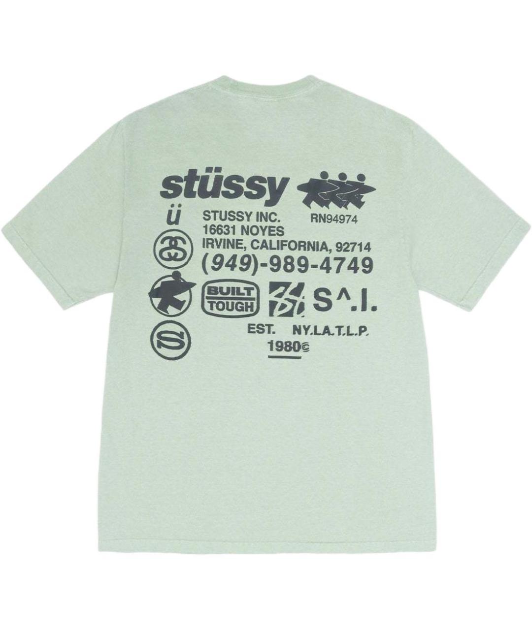 STUSSY Зеленая футболка, фото 2
