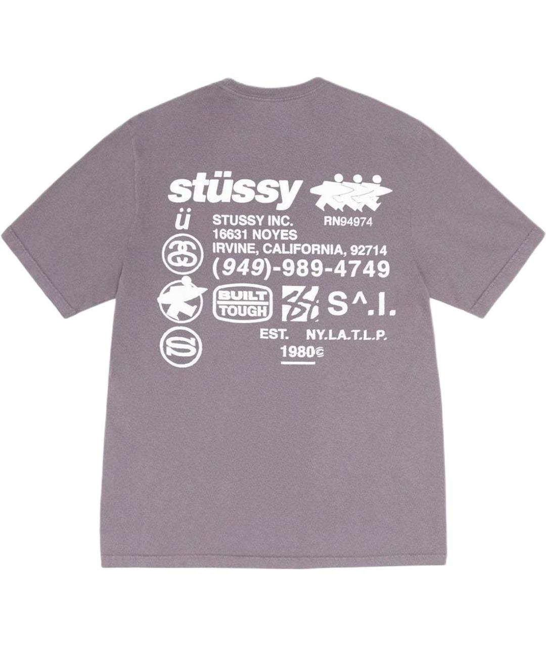 STUSSY Фиолетовая хлопковая футболка, фото 2