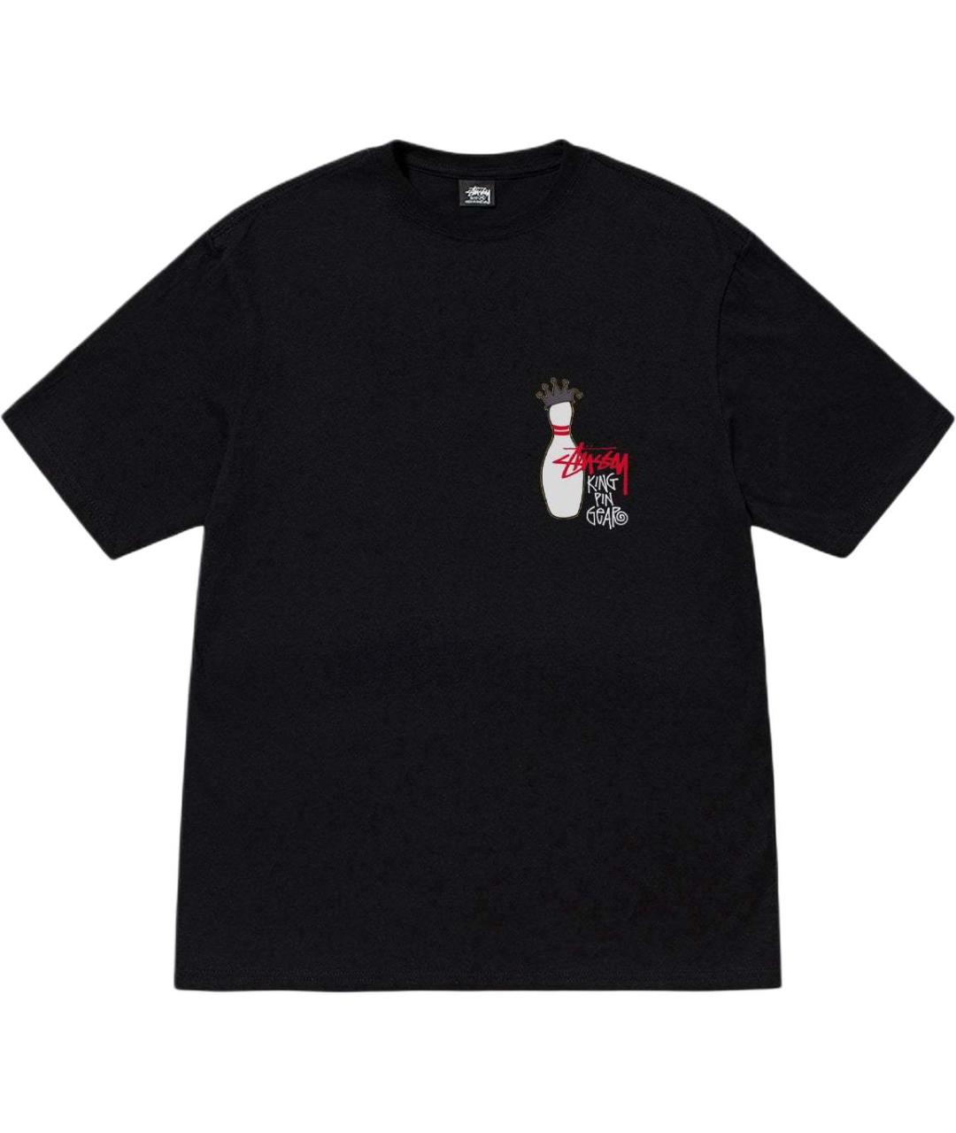 STUSSY Черная хлопковая футболка, фото 1