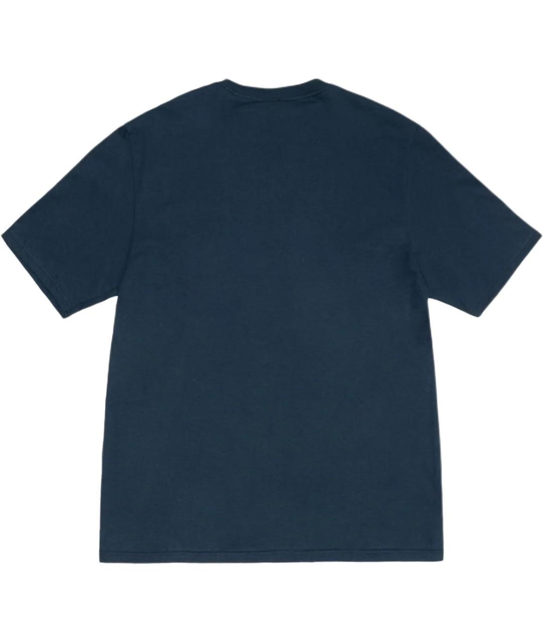 STUSSY Темно-синяя хлопковая футболка, фото 2