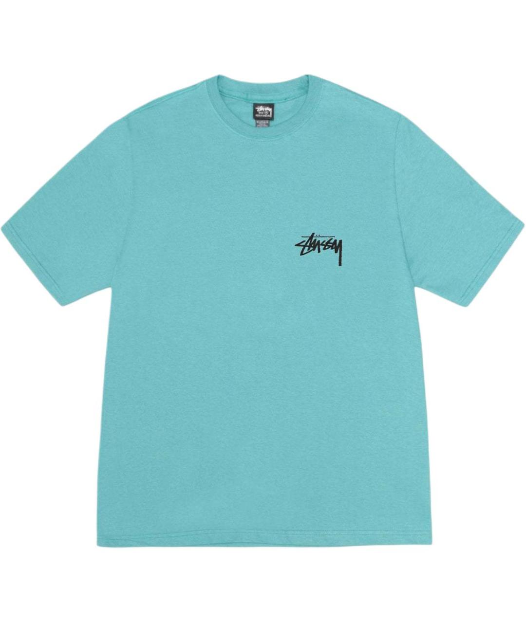 STUSSY Голубая хлопковая футболка, фото 1