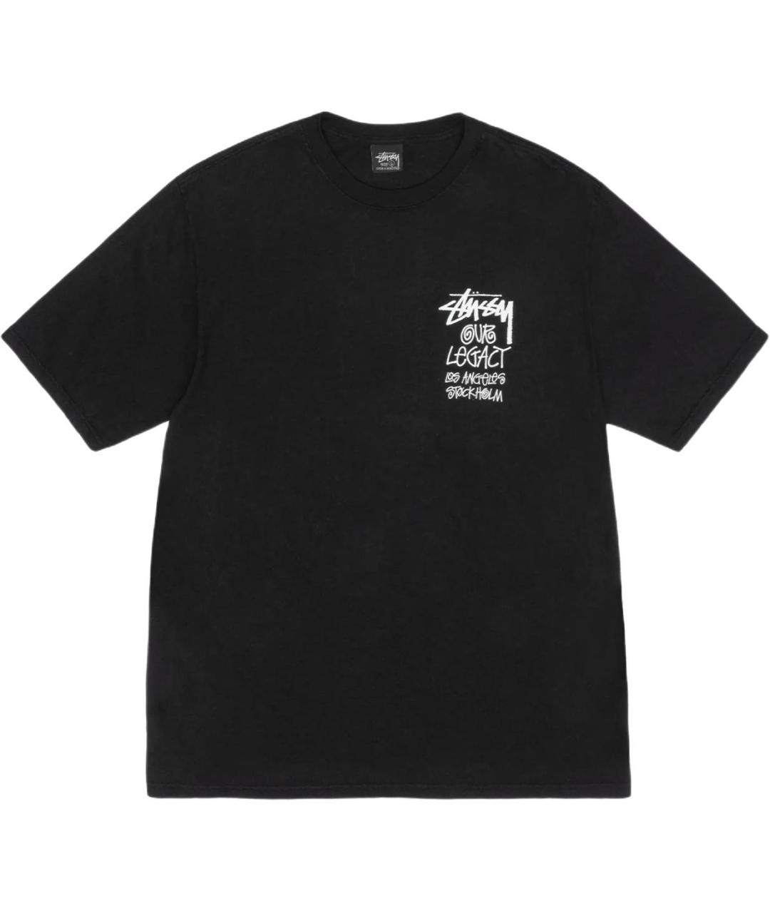 STUSSY Черная хлопковая футболка, фото 1