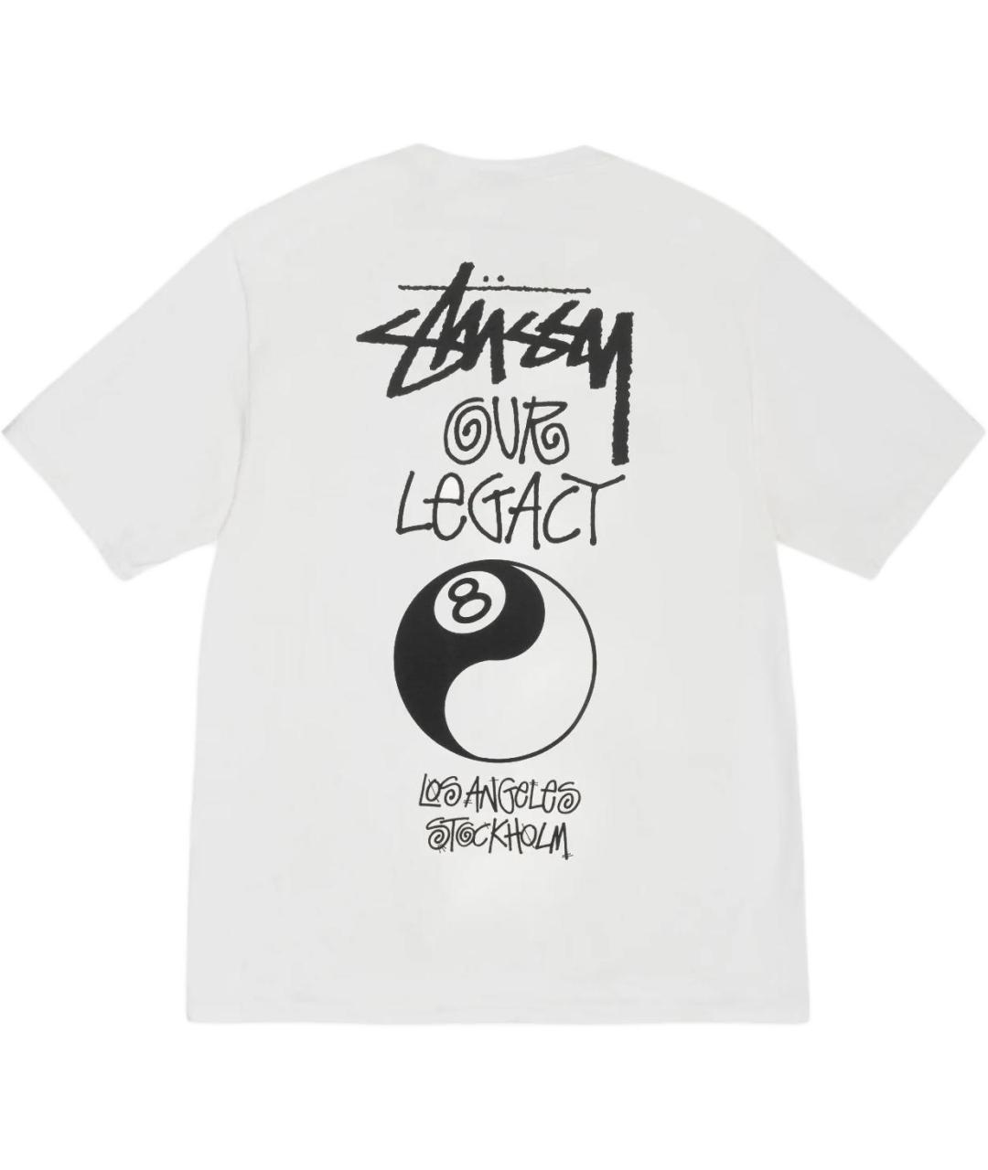 STUSSY Белая хлопковая футболка, фото 2