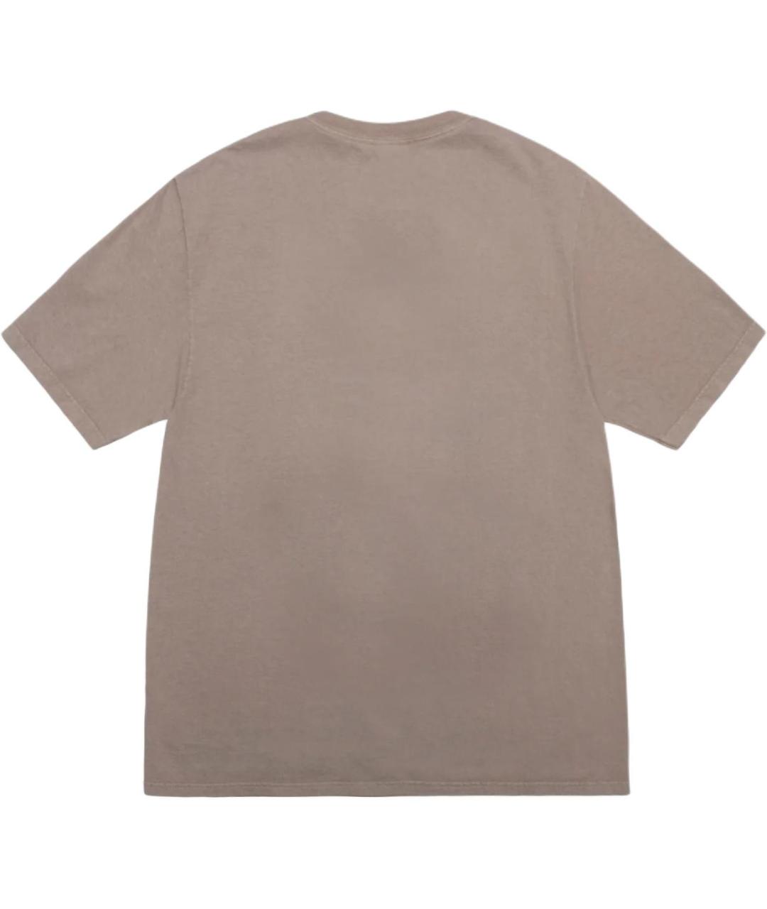 STUSSY Коричневая хлопковая футболка, фото 2