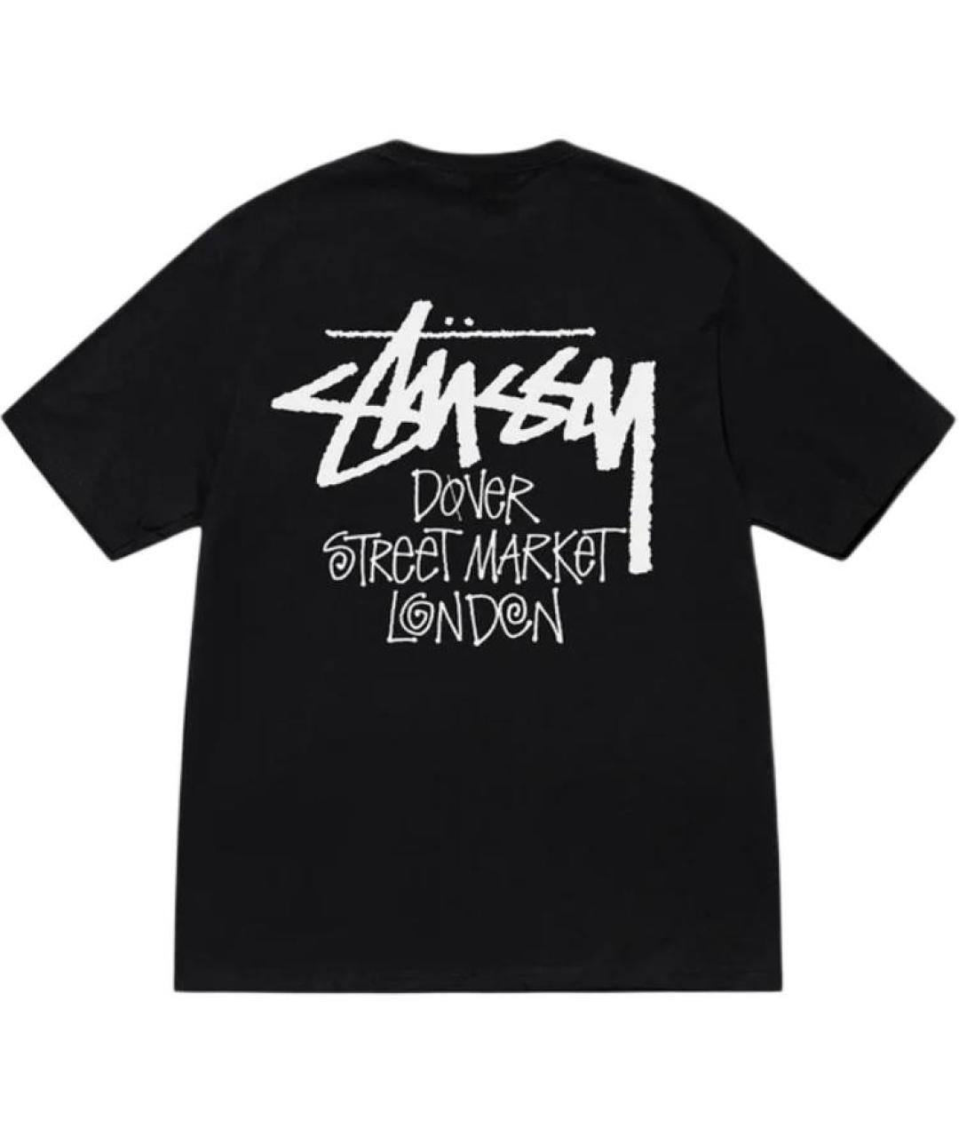 STUSSY Черная хлопковая футболка, фото 1