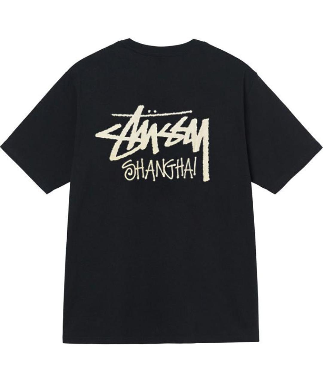 STUSSY Черная хлопковая футболка, фото 2