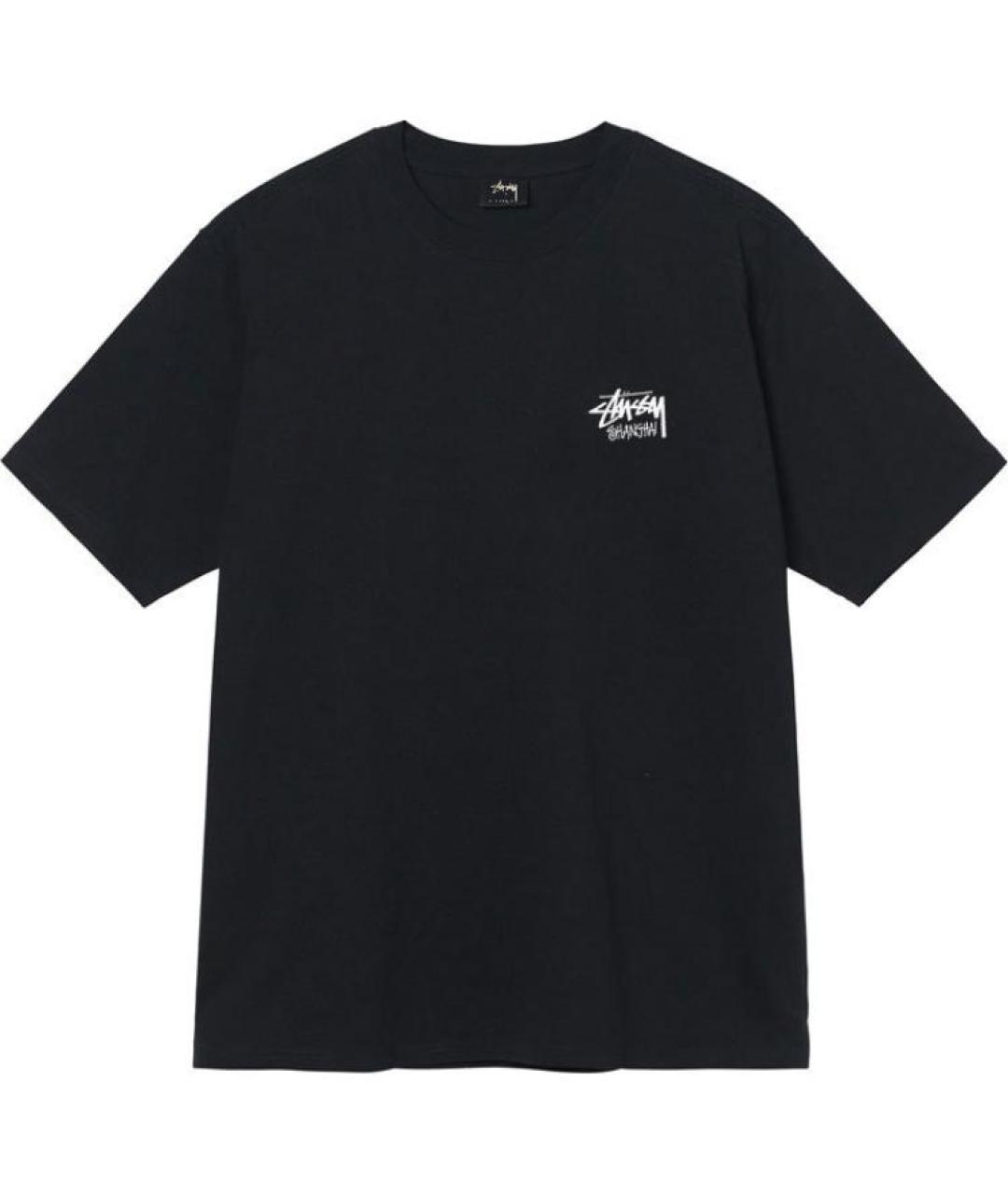 STUSSY Черная хлопковая футболка, фото 1