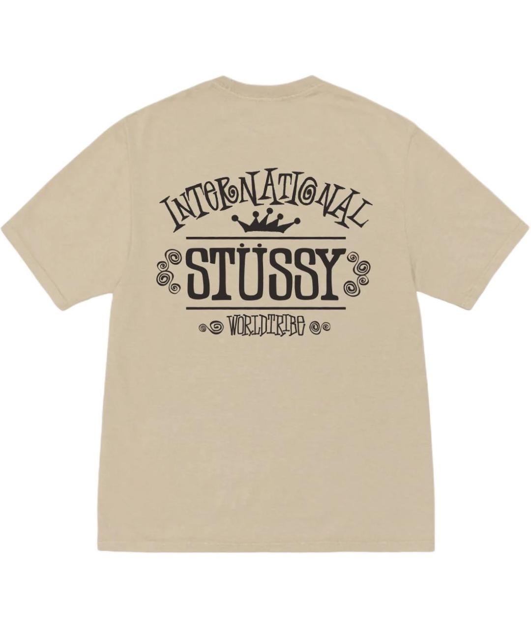 STUSSY Хаки хлопковая футболка, фото 2