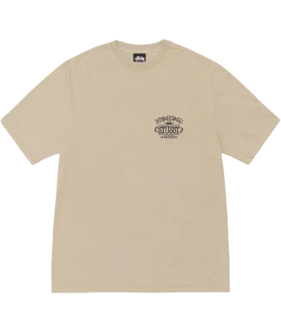 STUSSY Хаки хлопковая футболка, фото 1