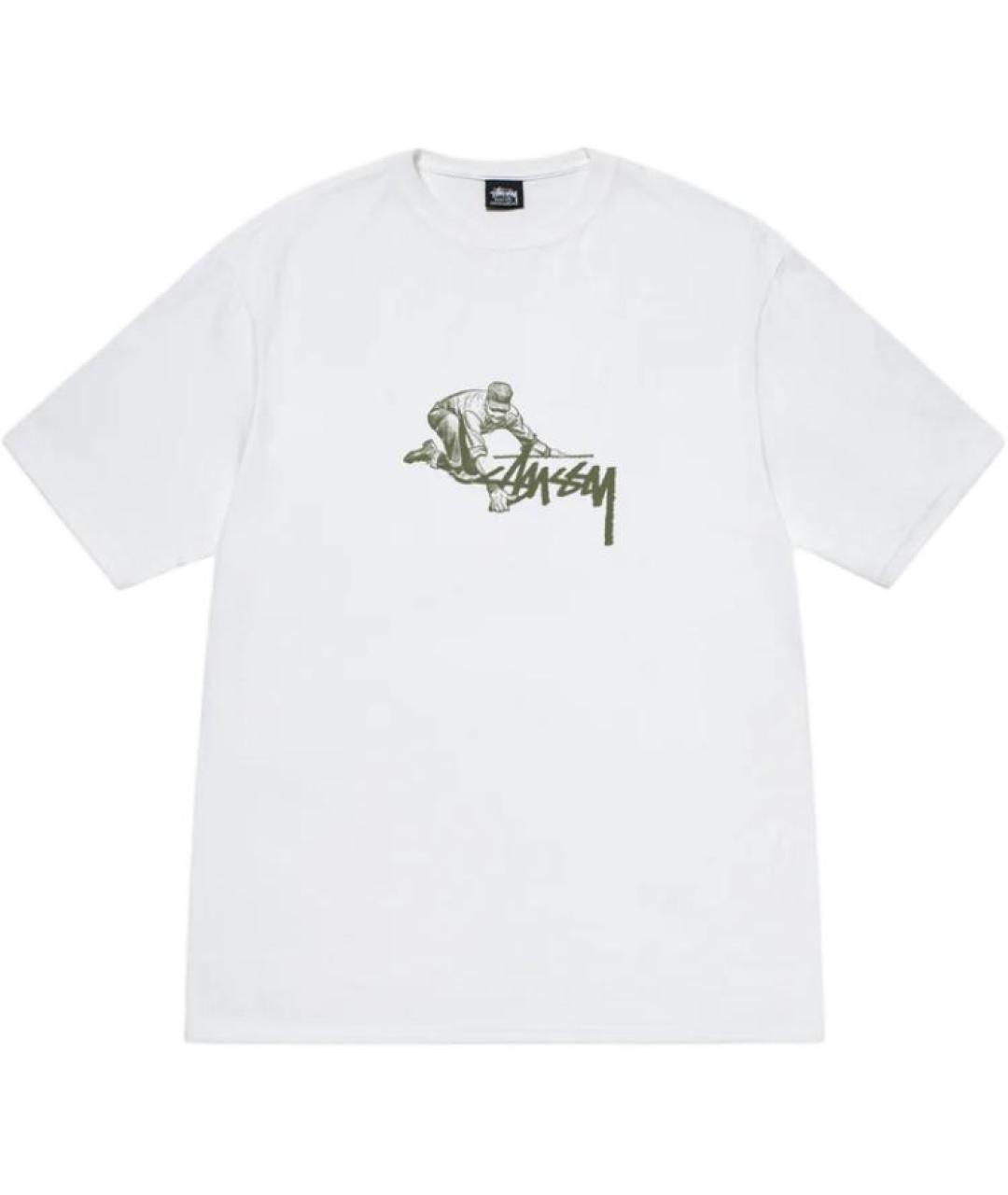 STUSSY Белая хлопковая футболка, фото 1