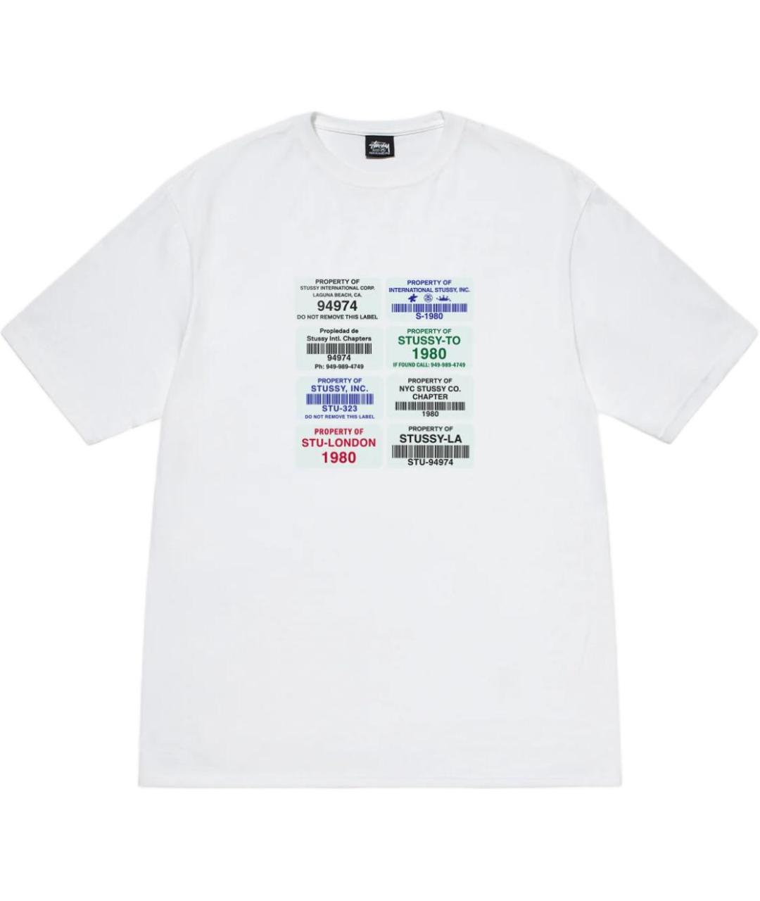 STUSSY Белая футболка, фото 1