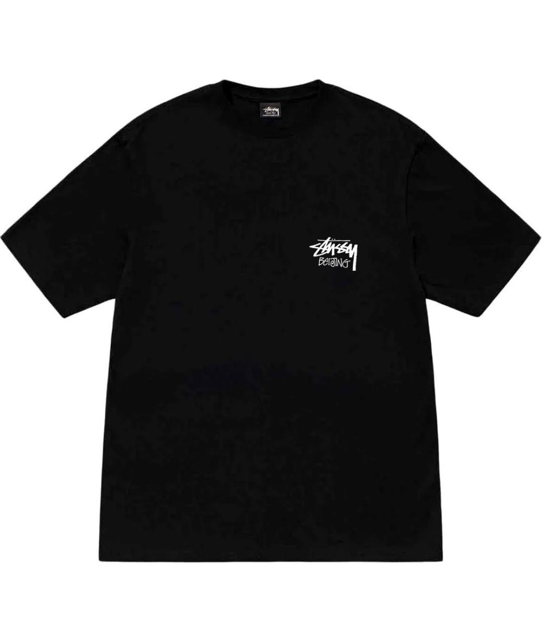 STUSSY Черная хлопковая футболка, фото 1