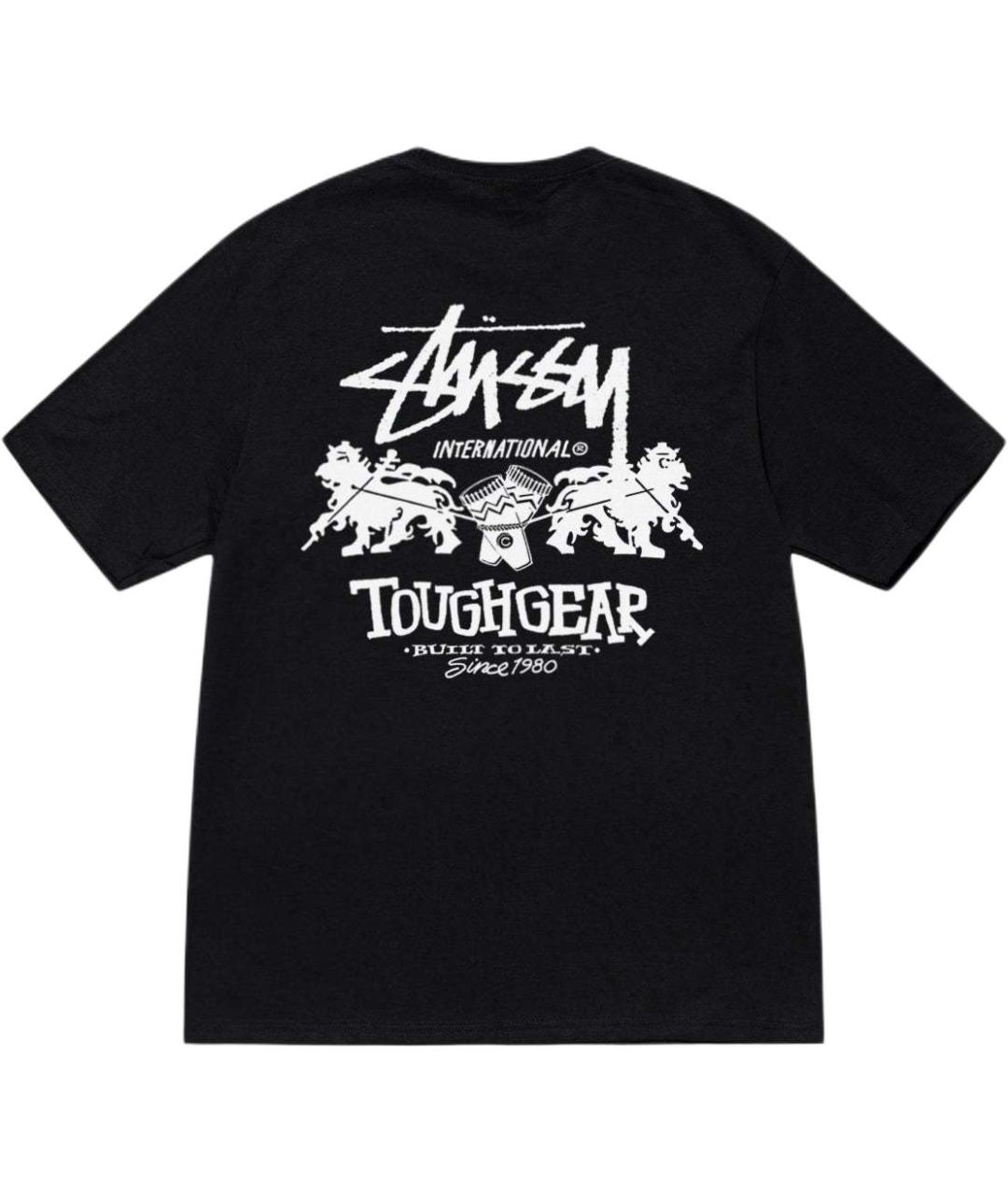 STUSSY Черная хлопковая футболка, фото 2