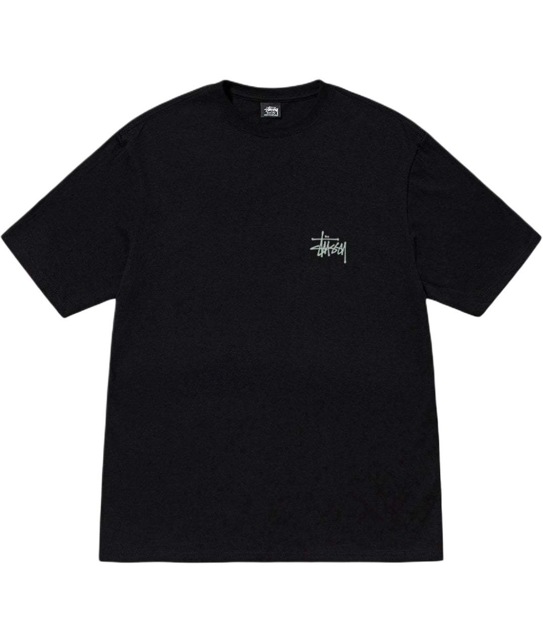 STUSSY Черная хлопковая футболка, фото 1