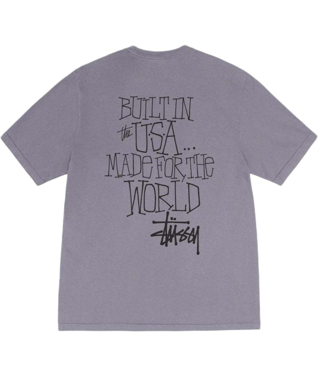 STUSSY Фиолетовая хлопковая футболка, фото 2