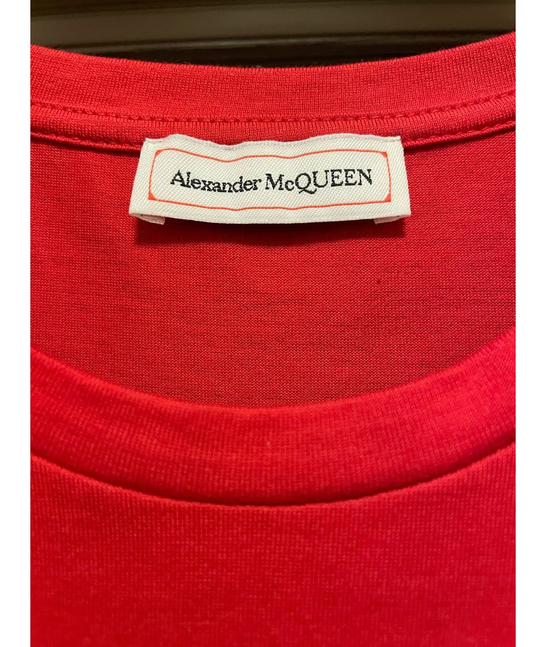 ALEXANDER MCQUEEN Красная хлопковая футболка, фото 3