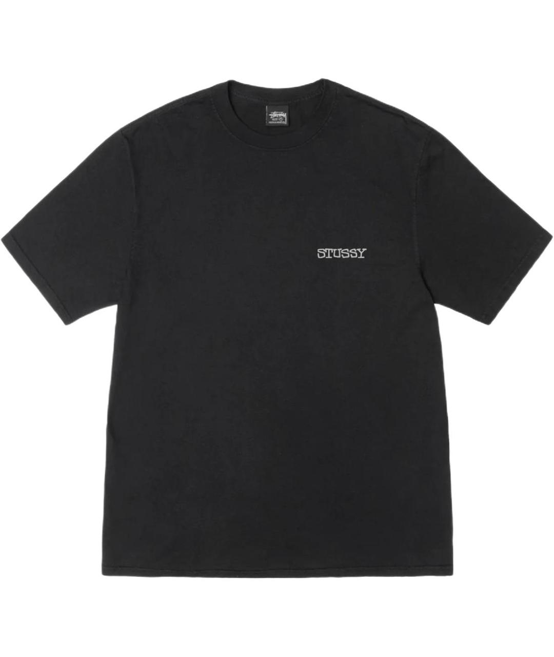 STUSSY Черная хлопковая футболка, фото 1
