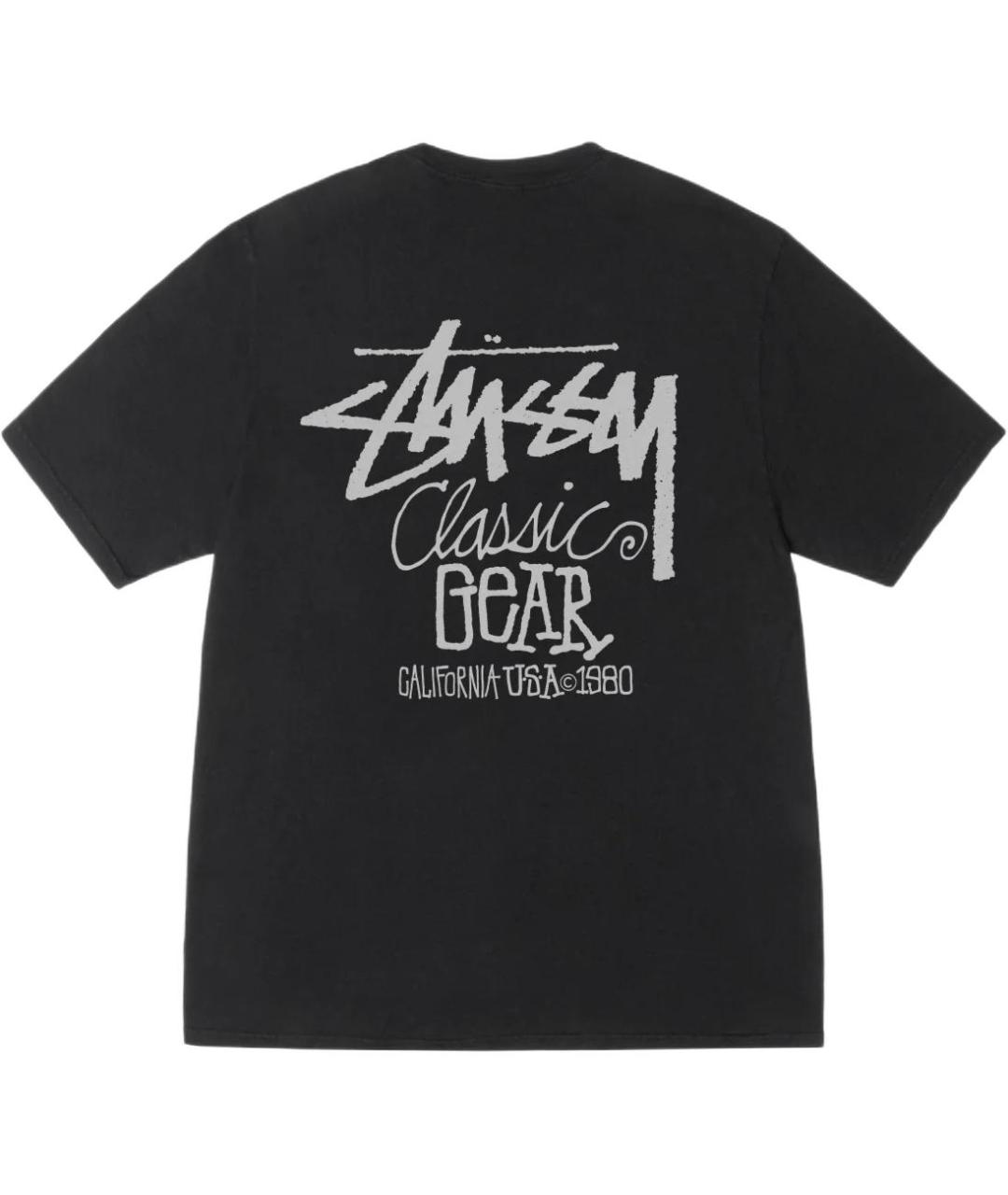STUSSY Черная хлопковая футболка, фото 2