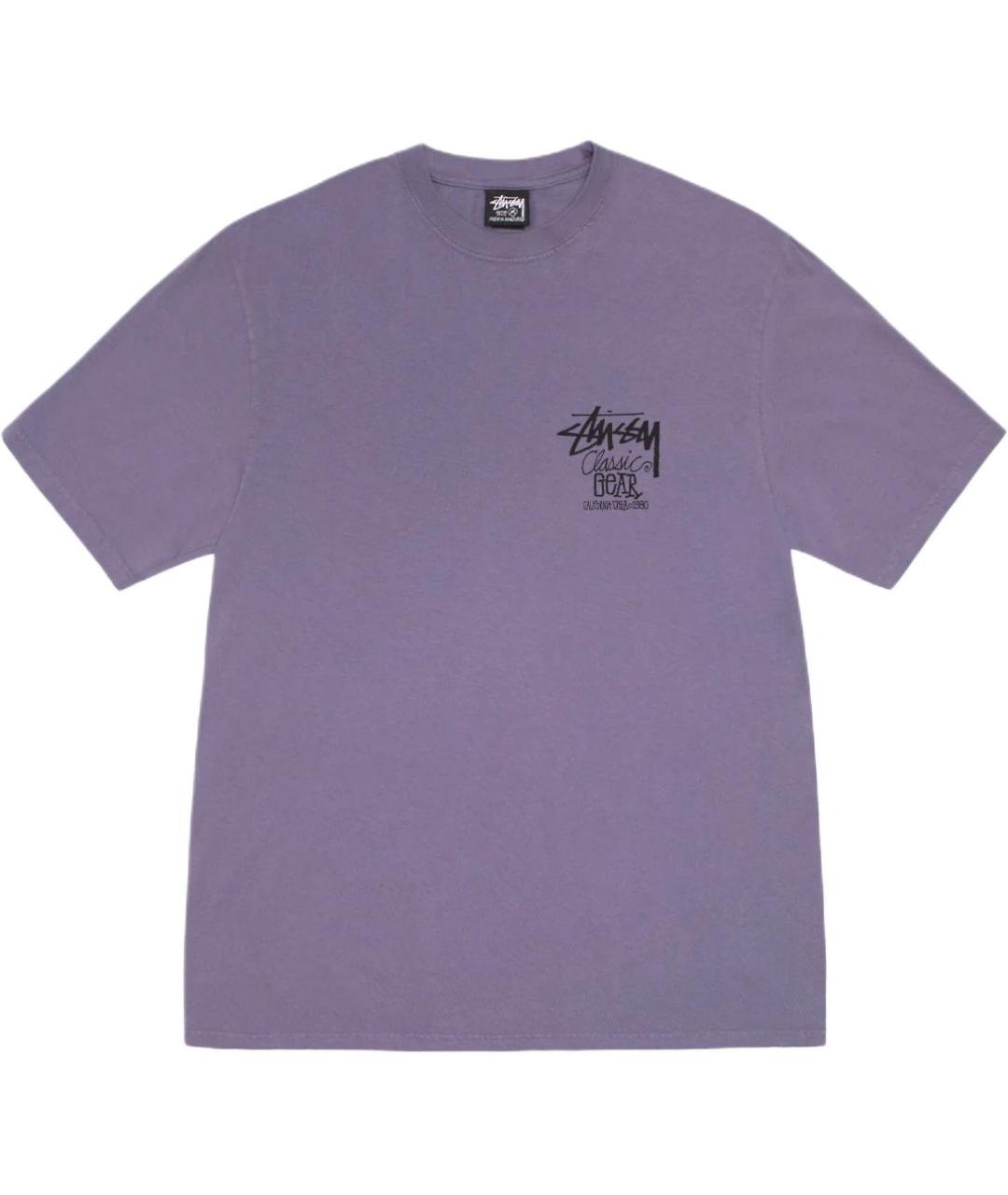 STUSSY Фиолетовая хлопковая футболка, фото 1
