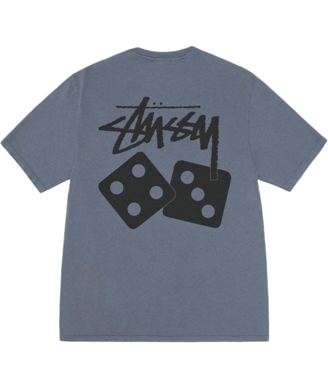 STUSSY Темно-синяя хлопковая футболка, фото 2