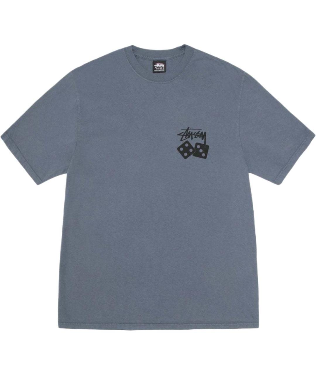 STUSSY Темно-синяя хлопковая футболка, фото 1