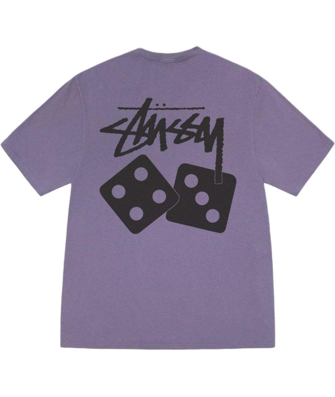 STUSSY Фиолетовая хлопковая футболка, фото 2