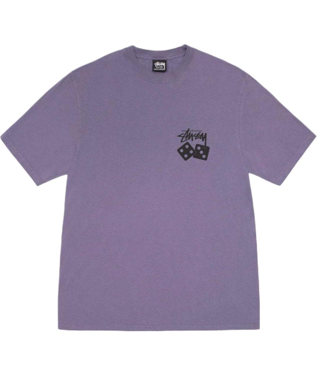 STUSSY Фиолетовая хлопковая футболка, фото 1