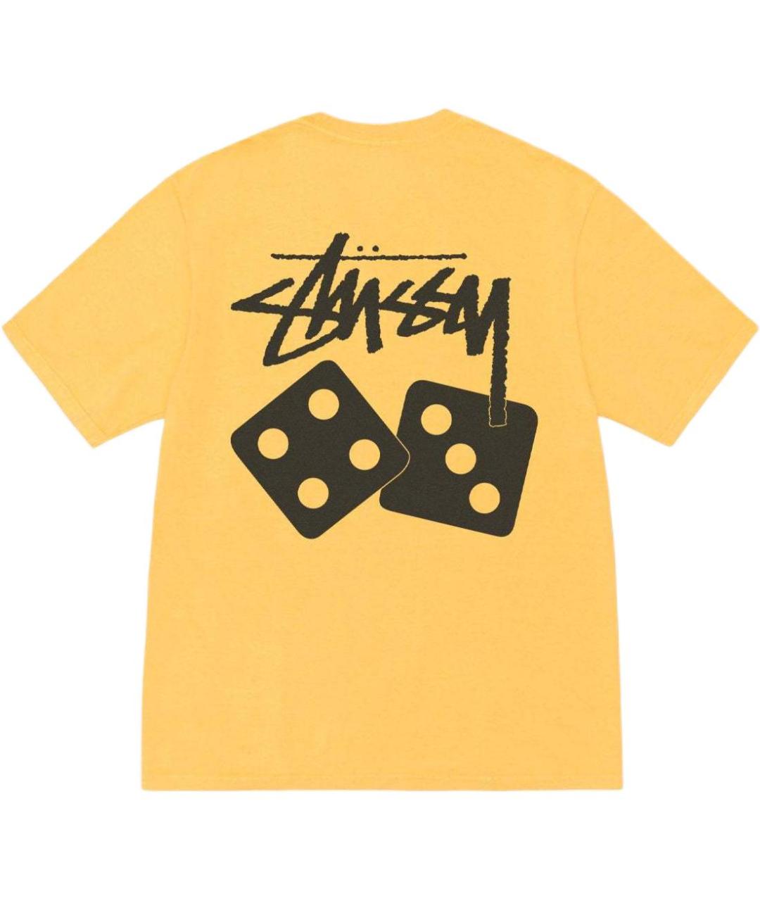 STUSSY Желтая хлопковая футболка, фото 2