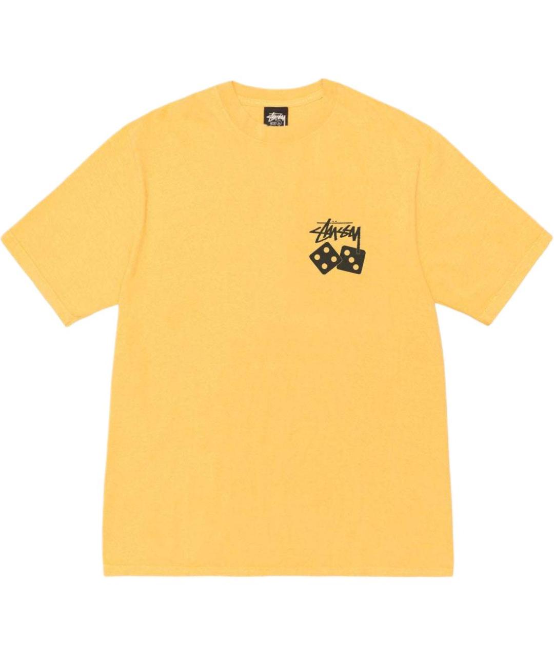 STUSSY Желтая хлопковая футболка, фото 1