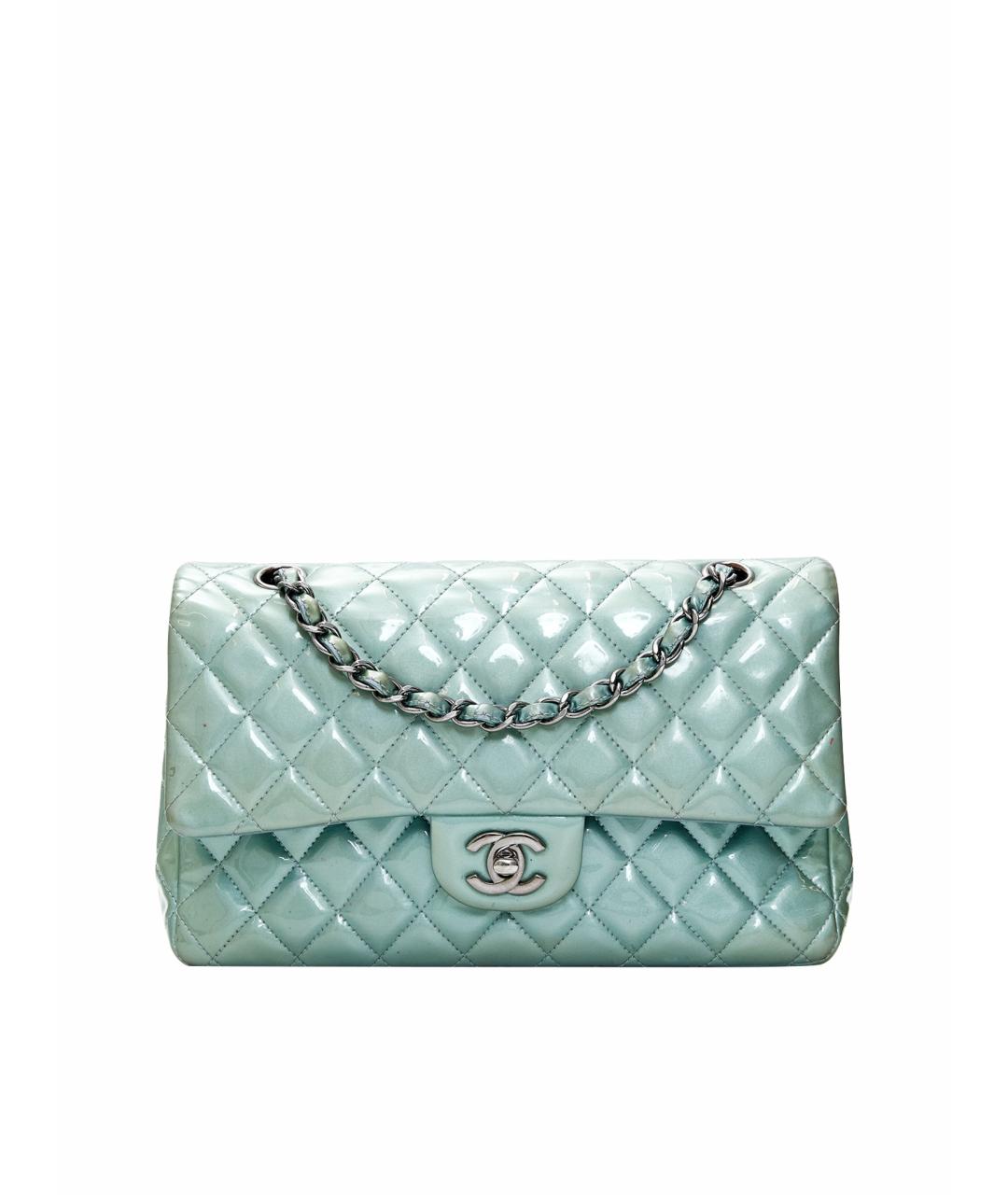CHANEL Зеленая сумка через плечо из лакированной кожи, фото 1
