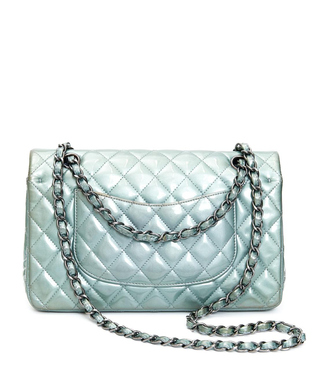CHANEL Зеленая сумка через плечо из лакированной кожи, фото 3