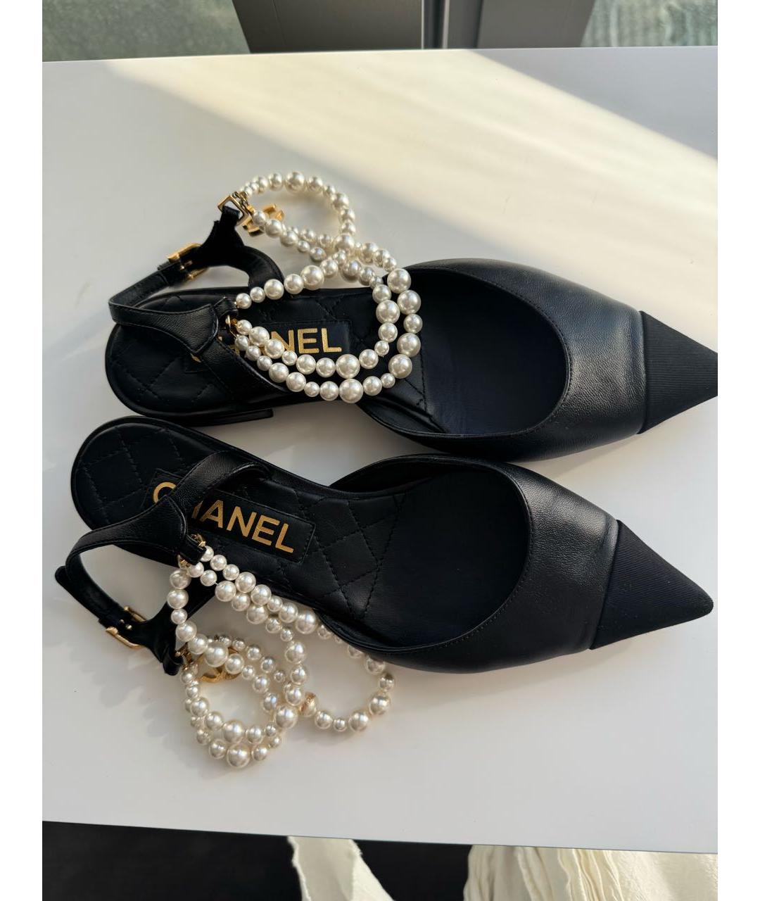CHANEL Черные кожаные туфли, фото 2