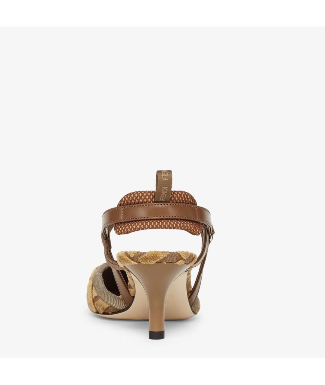 FENDI Коричневые текстильные туфли, фото 3