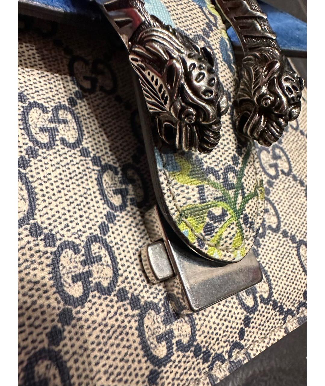 GUCCI Синяя тканевая сумка через плечо, фото 7