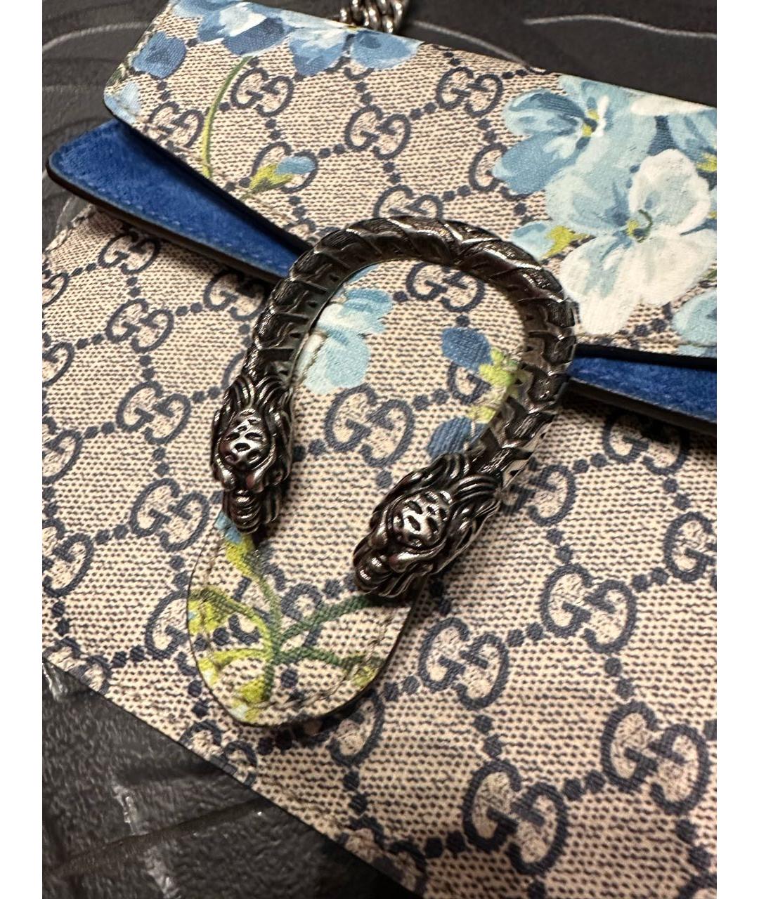 GUCCI Синяя тканевая сумка через плечо, фото 3
