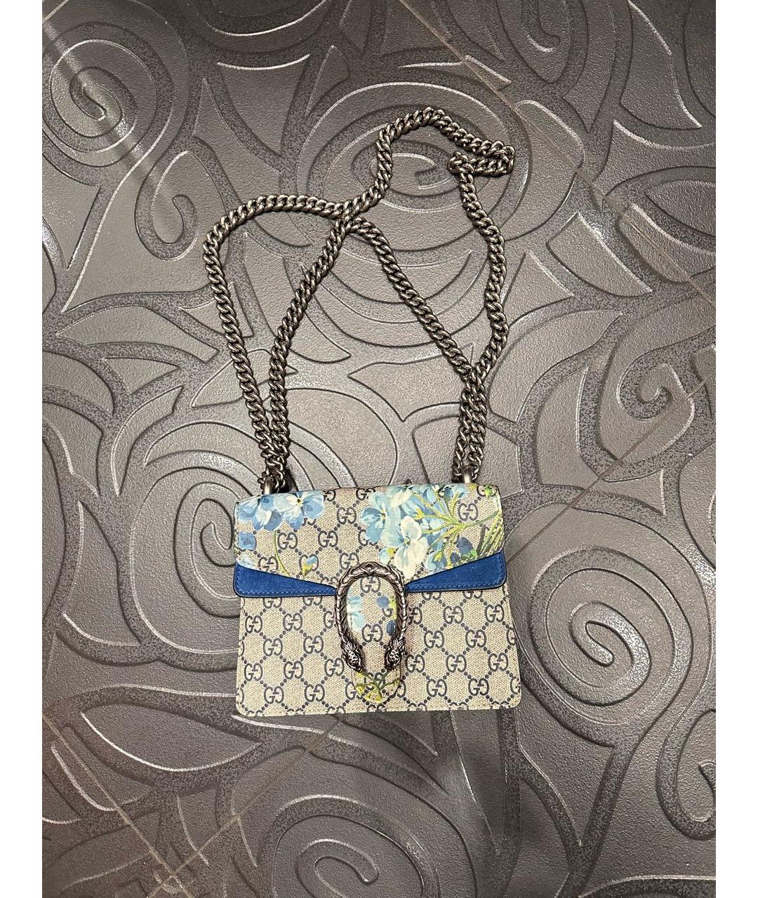 GUCCI Синяя тканевая сумка через плечо, фото 2