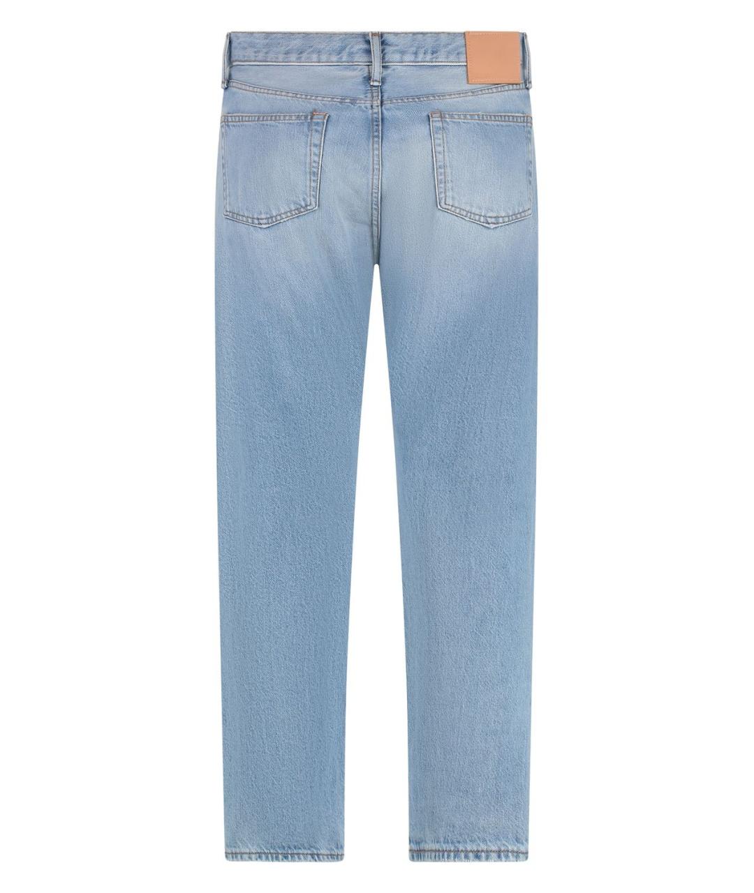 ACNE STUDIOS Голубые хлопковые прямые джинсы, фото 2