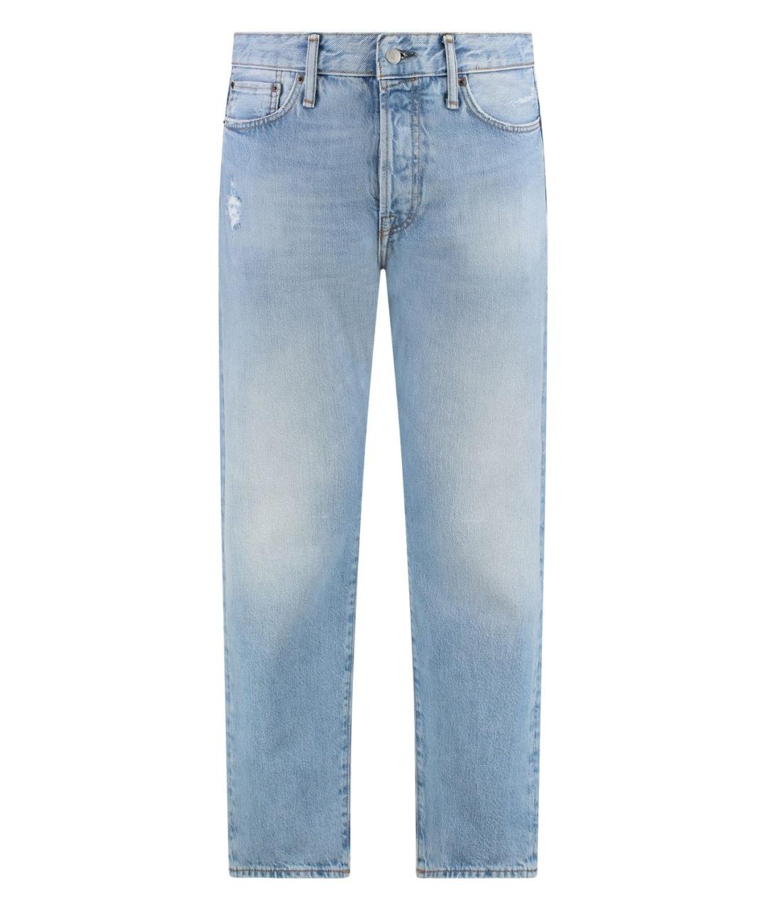 ACNE STUDIOS Голубые хлопковые прямые джинсы, фото 1