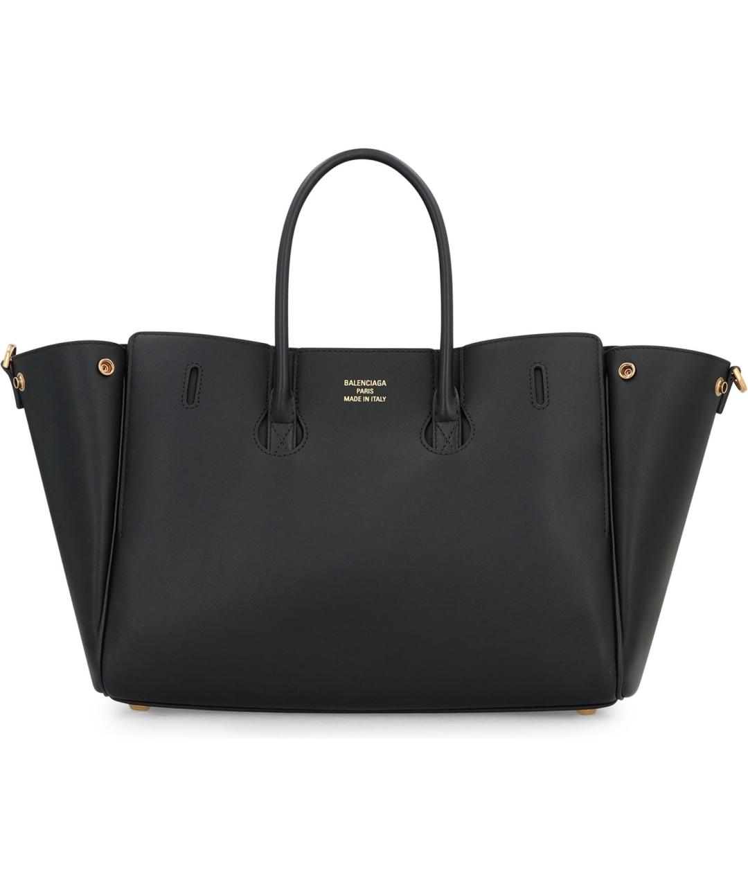 BALENCIAGA Черная кожаная сумка тоут, фото 5