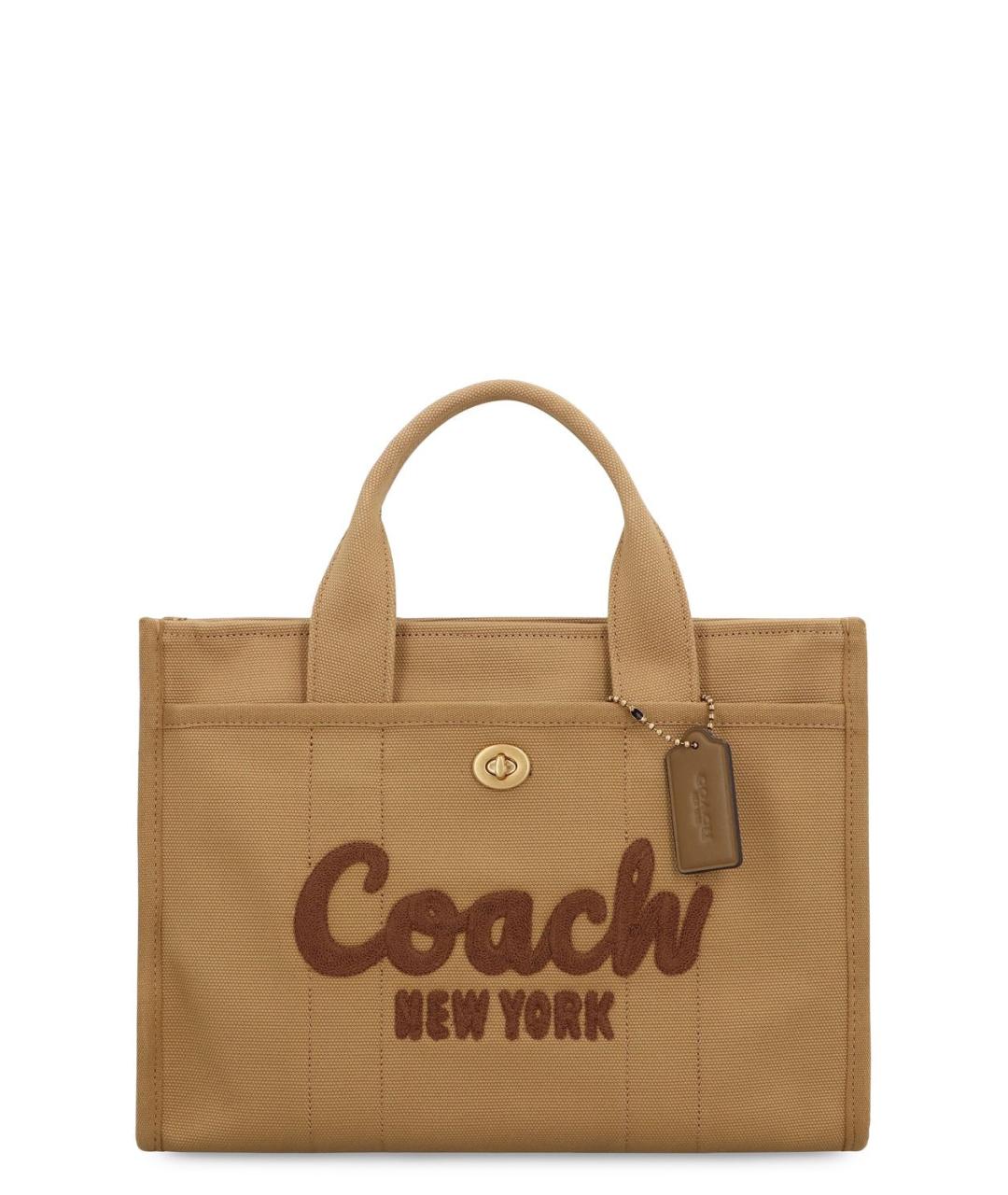 COACH Бежевая хлопковая сумка тоут, фото 1