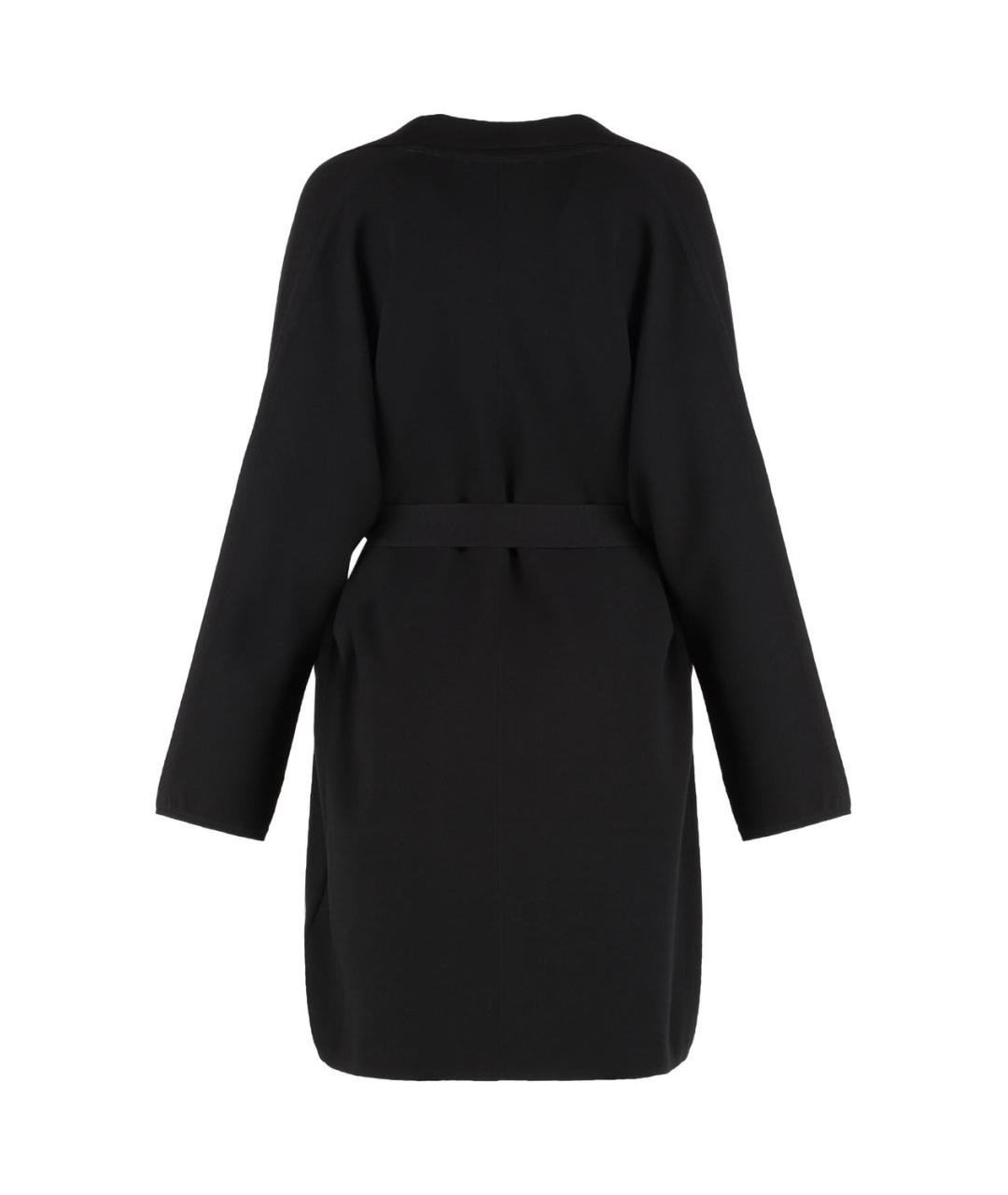 MAX MARA STUDIO Черное полиэстеровое пальто, фото 2