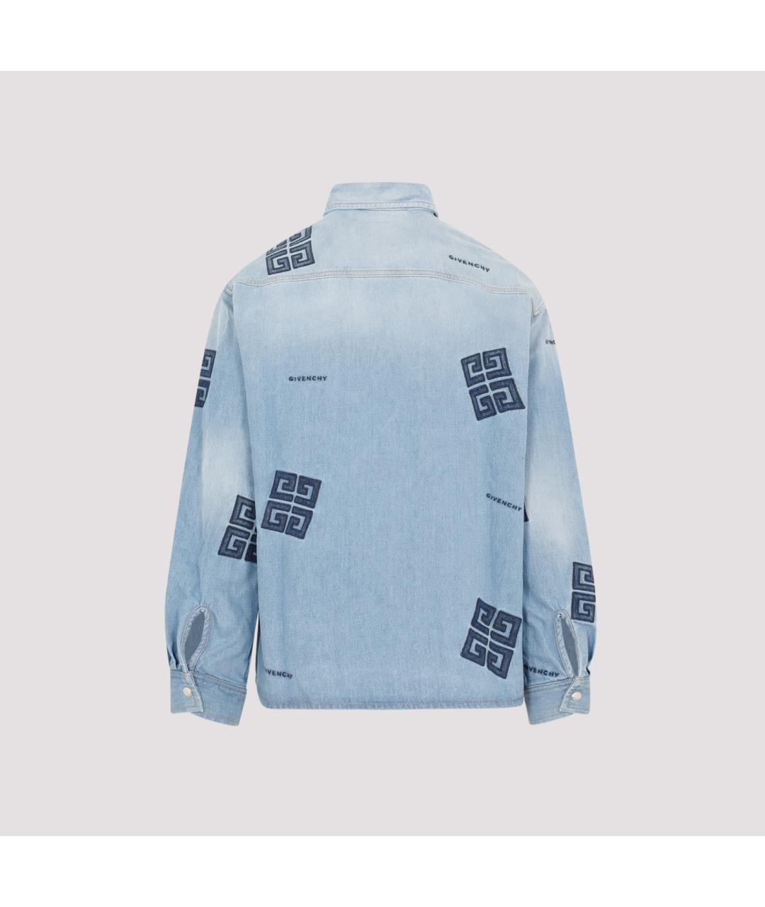 GIVENCHY Голубая хлопковая кэжуал рубашка, фото 3