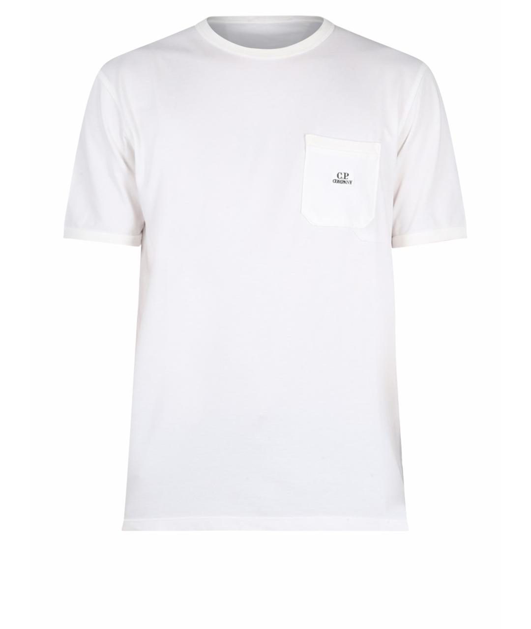 CP COMPANY Белая хлопковая футболка, фото 1