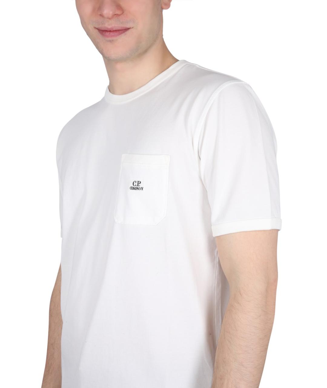 CP COMPANY Белая хлопковая футболка, фото 4
