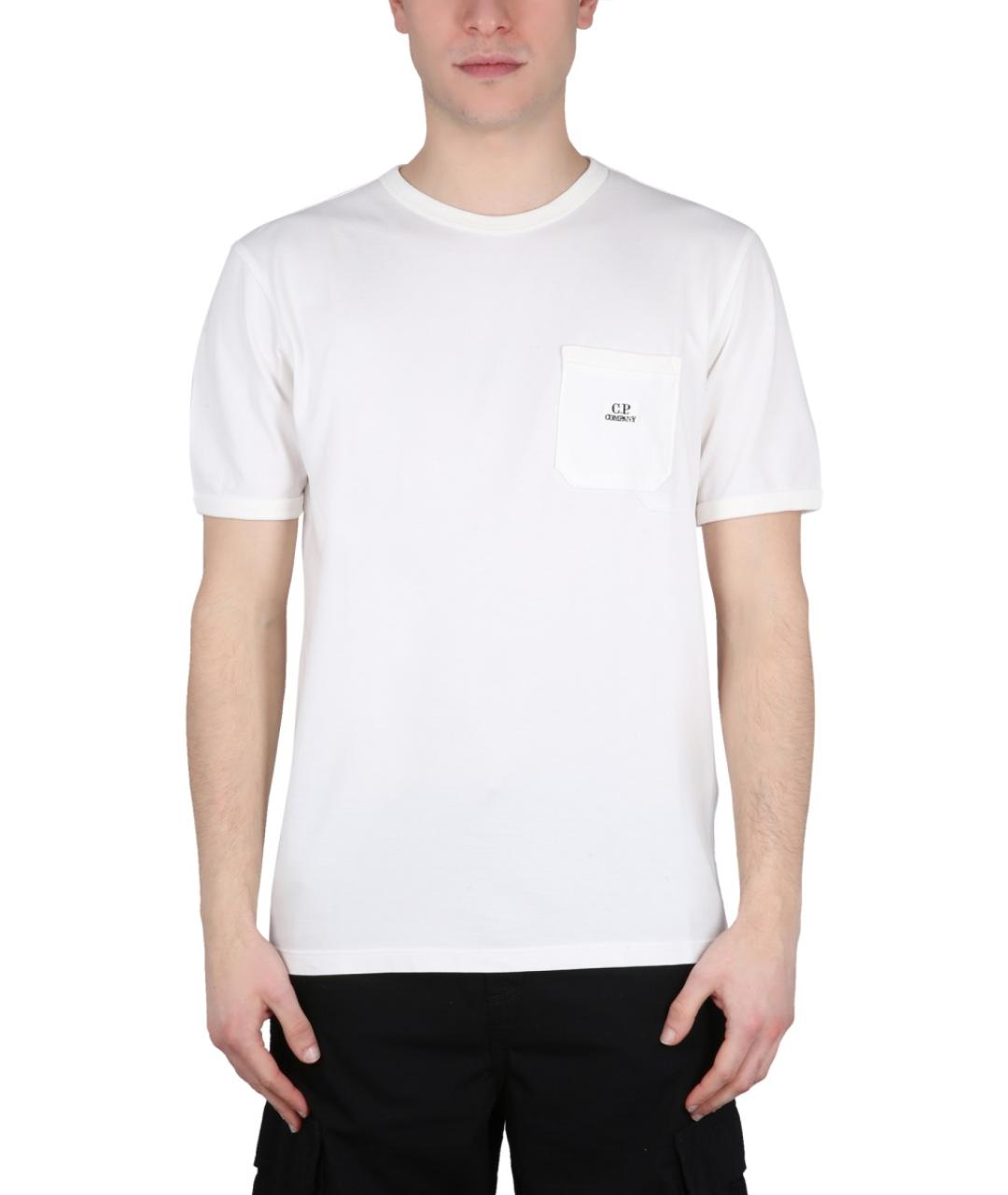 CP COMPANY Белая хлопковая футболка, фото 5