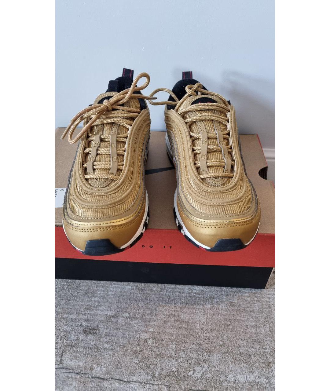 NIKE Золотые кожаные кроссовки, фото 2